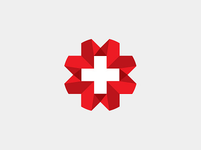 Swiss Cross Logo 3d cross icon logo logomark red ribbon shadow swiss switzerland white