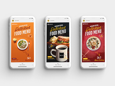 Download free foods Instagram stories poster PSD