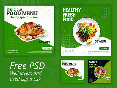 Download Social Media Food Post (PSD) branding design food food instagram poster food social media poster graphic design illustration vector