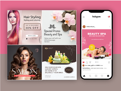 Beauty and salon offer social media template poster by IxDZone on Dribbble