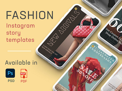 Download free Fashion Instagram story post template PSD