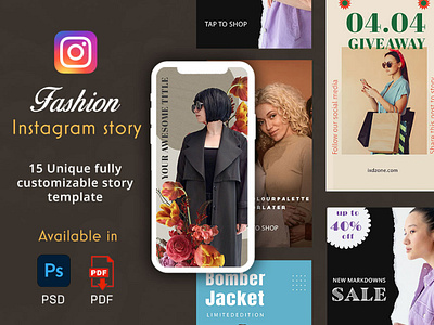 Download 15 Beautiful Instagram Story Templates in psd format