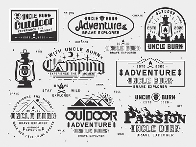 UNCLE BURN adventure camping graphic illustration lettering logo outdoor typography