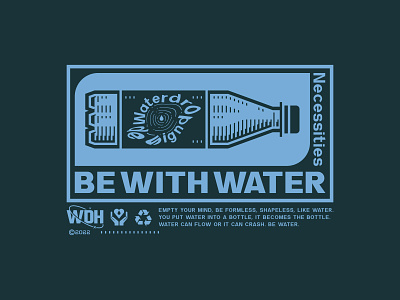 BE WITH WATER bottle branding design graphic logo necessities typeface typography water water drop