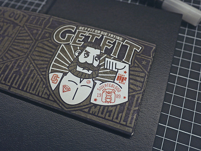 Papery Wallet getfit graphicdesign illustration sports tattoo typography