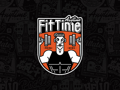 Sticker fit fittime graphic illustration lettering typography vintage