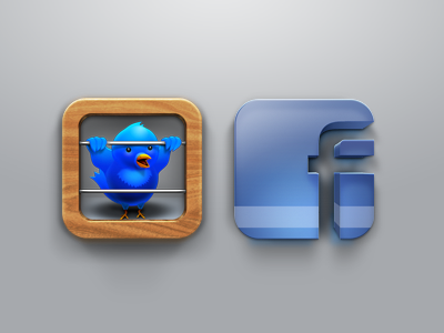 Twitter and Facebook app facebook icon ios twitter