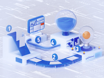 DATA Lab-Blue 3d c4d design finance