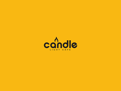 candle light cafe minimalist logo design