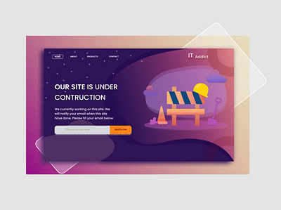 Site Under Contruction IT Addict art design illustration illustrator logo typography ui web website