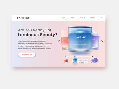 Redesign Landing page Laneige animation app cosmetics design laneige logo minimal portfolio redesign redesignwebsite responsive typography ui ux web website