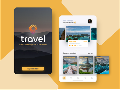 Travel App Ui Design app design graphic design icon minimal typography ui ux web website