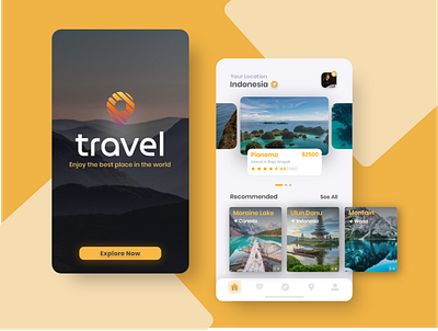 Travel App Ui Design app design graphic design icon minimal typography ui ux web website