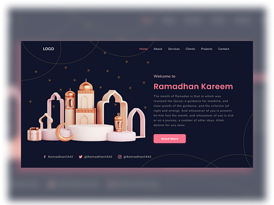 Ramadhan Kareem Exploration 3d art design illustration illustrations minimal ramadan kareem ui web website