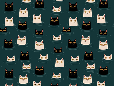 Cats cat illustration pattern