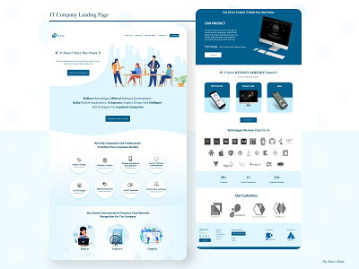 IT Company Landing Page design illustration ui ux vector web website