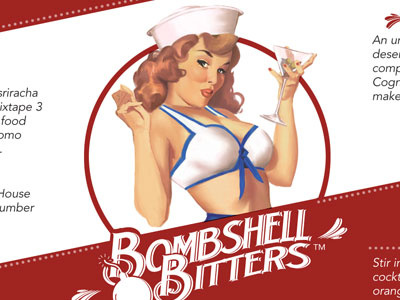 Bombshell WIP illustration label package design
