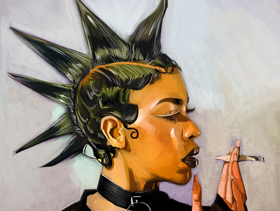 More Punk rock girl corelpainter fine art illustration portrait