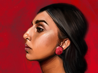 Red fine art illustration procreate