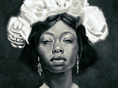 Contemplative Queen illustration