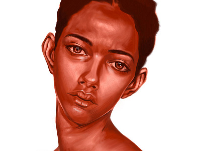 Girl WIP illustration painting