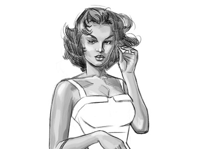 Still Sassy fine art illustration pinup