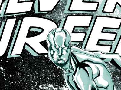 Silver Surfer illustration typography