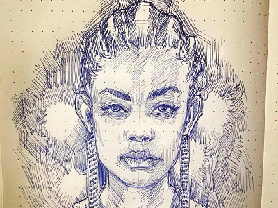 Cornrows illustration illustration art sketch