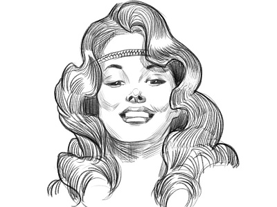 Face Study Miss Mary Jane branding illustration pinup