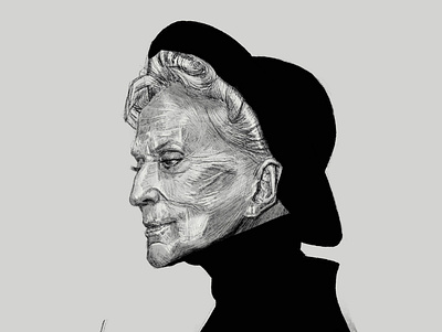 An Older Woman fine art illustration procreate