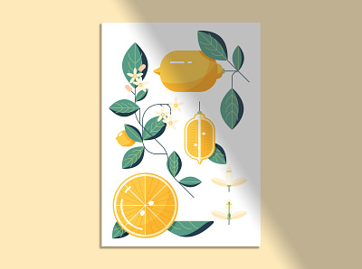 Lemon flat illustration vector