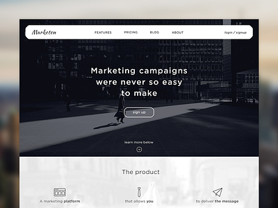 Landing page concept flat landing page monochrome opacity