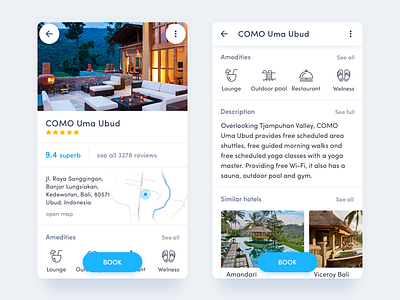 Hotel page android app booking concept ui ux