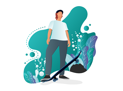 Skateboard Flat Lifestyle design flat illustration people vector