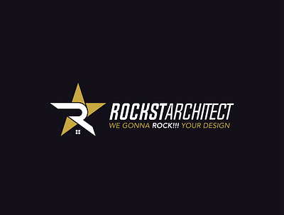 RockStarchitect | Logo architect branding design flat graphic design illustration logo minimal typography vector