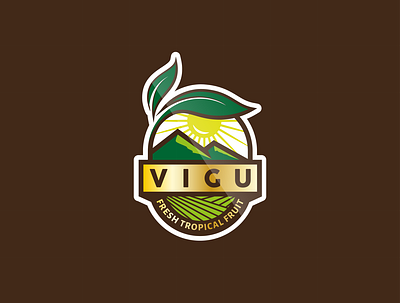VIGU Fresh Tropical Fruit | Logo | Sticker banana branding design flat fresh fruit illustration logo minimal sticker vector