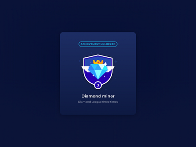 Achievement unlocked achievement badge card design dark theme diamond badge uidesign uiux unlocked