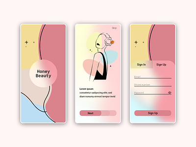 Beauty Salon app design minimal onboarding onboarding ui ui ux vector