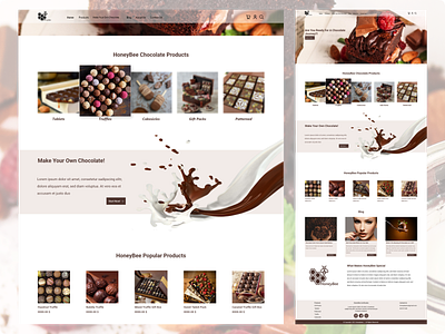 HoneyBee Home Page chocolat chocolate packaging chocolates design home page homepage homepage design homepagedesign shop ui ui design