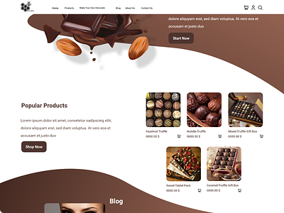 HoneyBee Chocolate Home Page chocolat chocolate packaging chocolates design home page homepage homepage design homepagedesign minimal ui