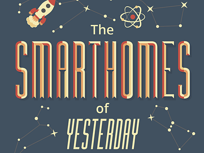 Smart Homes Technology Infographic design flat illustration infographic retro typography space age