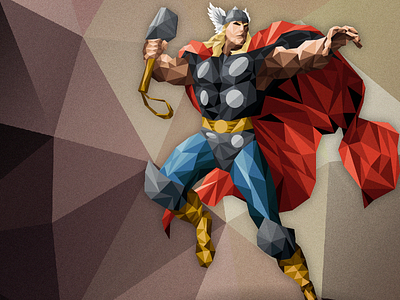 Thor avengers comics geometric illustration marvel thor