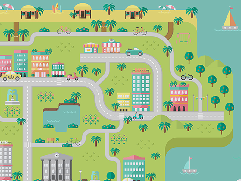 City Guide Map Closeup by Rowena Leanne on Dribbble