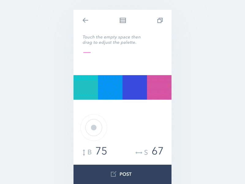 Color palette adjustments on mobile adjust animation app color picker ios mobile motion palette ui ux