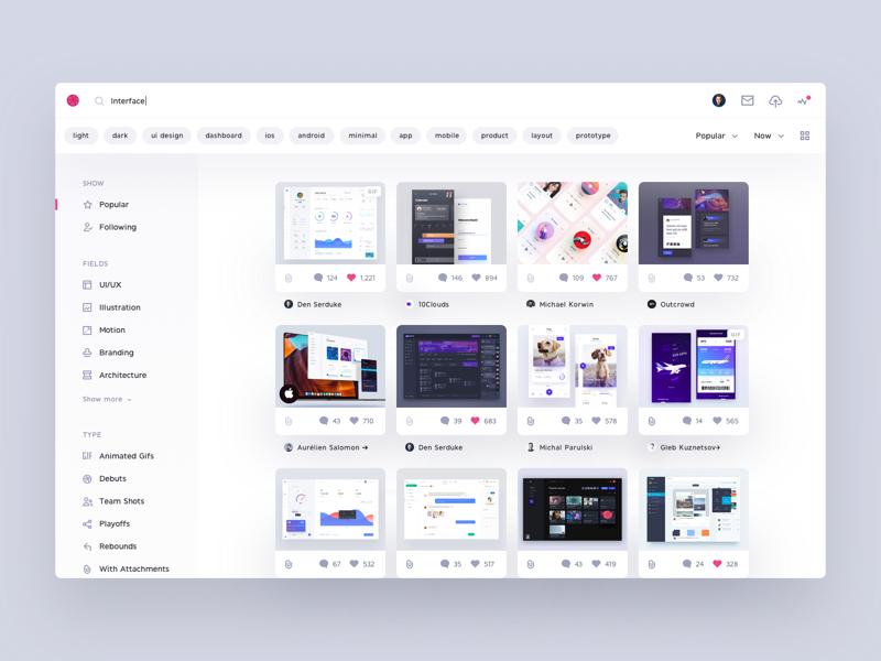 Dribbble - Redesign Concept