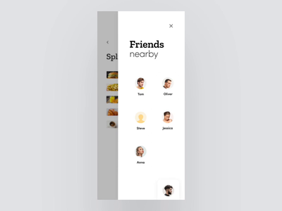 Fluid Sidebar Interaction animation app application design fluid food interaction interface ios iphone minimal mobile motion overlay restourant sidebar slick ui ux