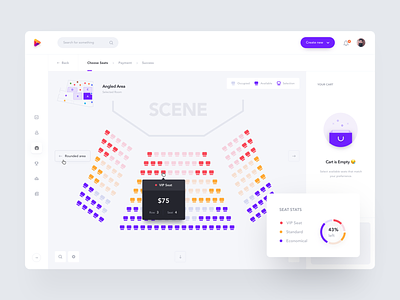 Booking Seat app booking chart clean dashboard interface map maps minimal product design reservation seat seating seats select ticket ui ux web white