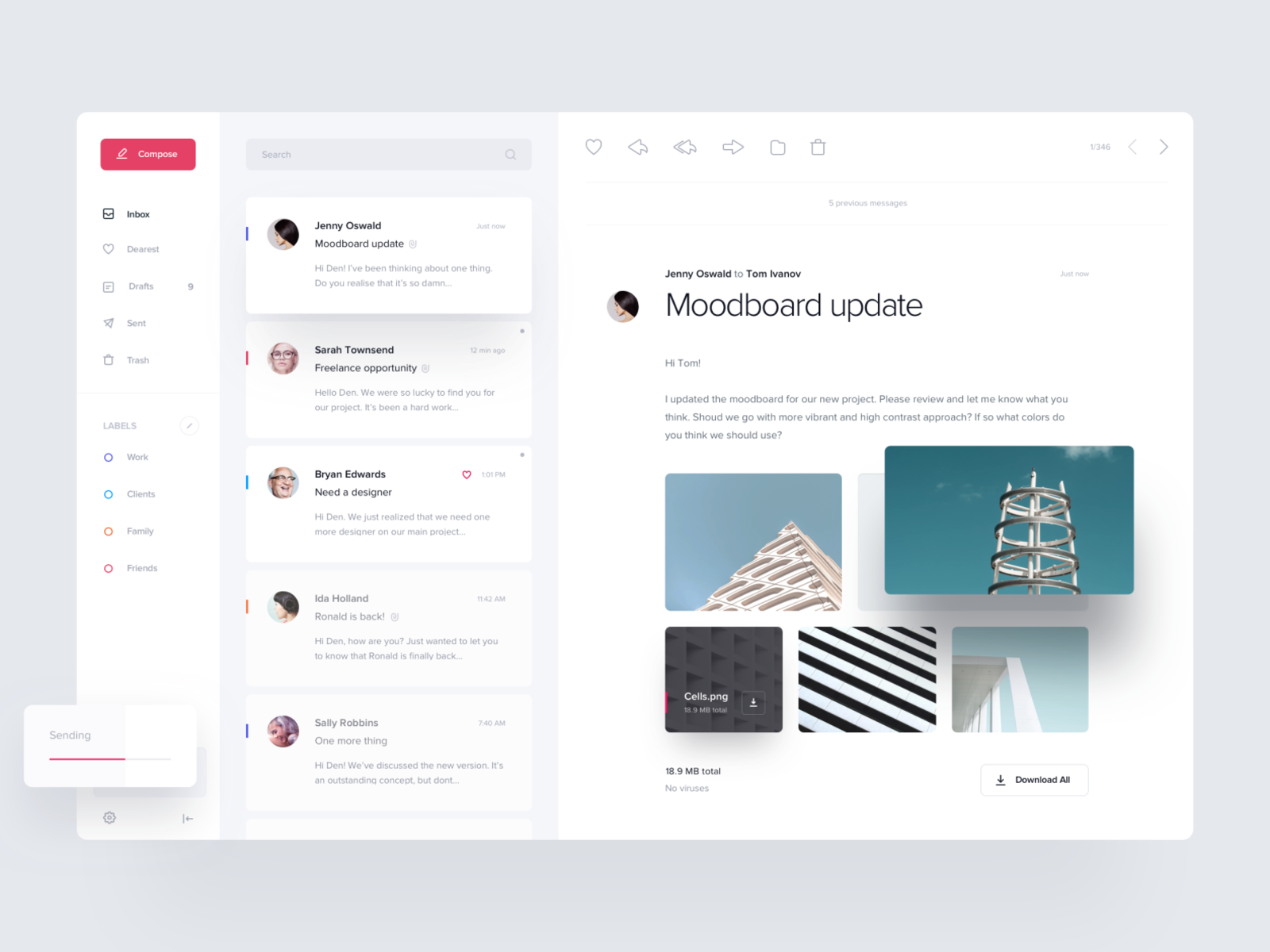 ux ui inbox app