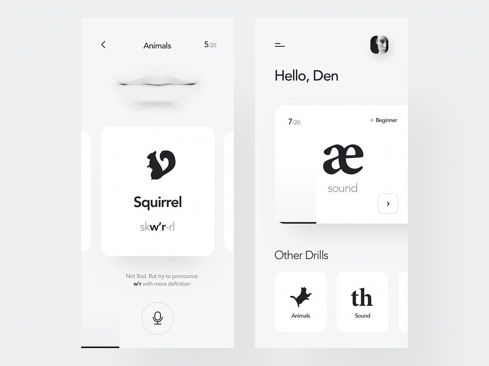 Accent Reduction App by Den Klenkov for Fireart Studio on Dribbble
