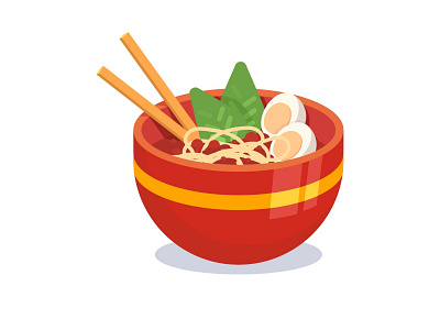 ramen asian food digital illustration digitalart icon illustration illustrator noodle ramen